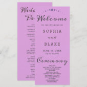 パープルムーンフェイズプラムパープル結婚式 プログラム (正面/裏面)