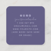 パープルムーンフェイズ月のエネルギーヒーラースピリチュアル スクエア名刺 (裏面)