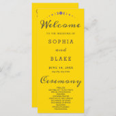 パープルムーンフェイズ金ゴールド結婚式 プログラム (正面/裏面)