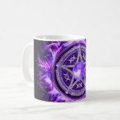 パープルムーンペンタグラム コーヒーマグカップ (正面左)
