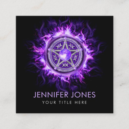 パープルムーンペンタグラム スクエア名刺 (正面)