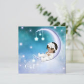 パープルムーン エスニックベイビーガールシャワー 招待状 (スタンド正面)