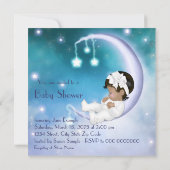 パープルムーン エスニックベイビーガールシャワー 招待状 (裏面)