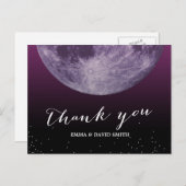 パープルムーン&スターズサンキューカード ポストカード (正面/裏面)