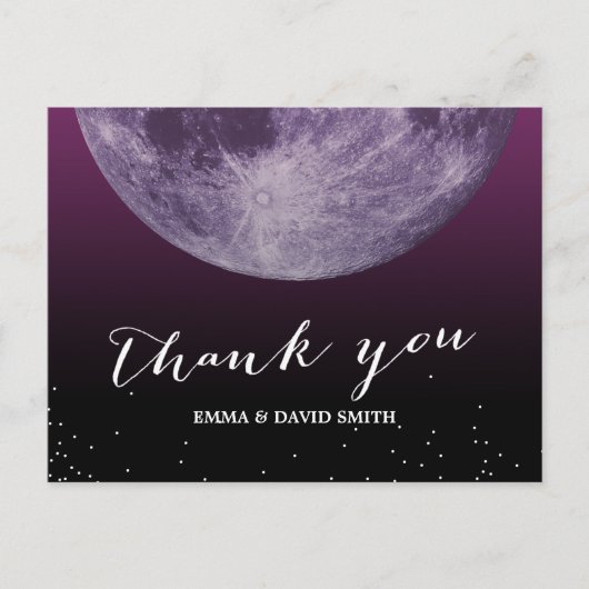 パープルムーン&スターズサンキューカード ポストカード (正面)