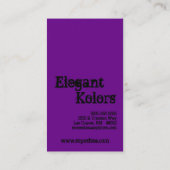 パープルメイクアップアーティストパレットビジネスカード 名刺 (裏面)