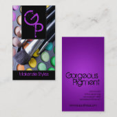 パープルメイクアップアーティストパレットビジネスカード 名刺 (正面/裏面)