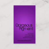パープルメイクアップアーティストパレットビジネスカード 名刺 (裏面)