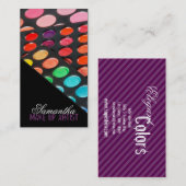パープルメイクアップアーティストパレットブラシ名刺 名刺 (正面/裏面)