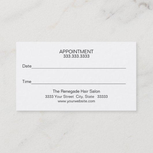 パープルメイクアップアーティスト&ヘアサロン 予約カード (裏面)