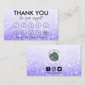 パープルメイクアップヘアロゴロイヤリティカード 名刺 (正面/裏面)