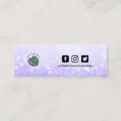 パープルメイクアップヘア感謝していロイヤリティカード スキニー名刺 (裏面)