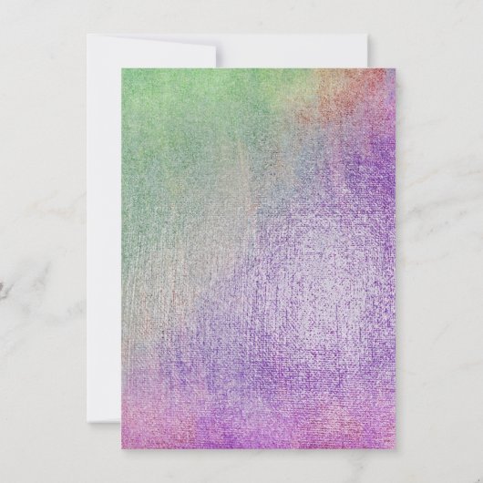 パープルメイクアップホワイトミントグリッター16ブライダル 招待状 (裏面)