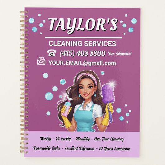 パープルメイドハウスクリーニング プランナー手帳 (正面)
