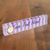 パープルメイブグレープストライプデコール デスクネームプレート (側面)