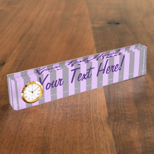 パープルメイブグレープストライプデコール デスクネームプレート (側面)