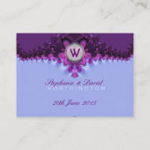 パープルメイブサテンレース結婚ズテーブル座席表 プレイスカード (裏面)