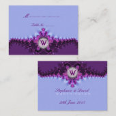 パープルメイブサテンレース結婚ズテーブル座席表 プレイスカード (正面/裏面)