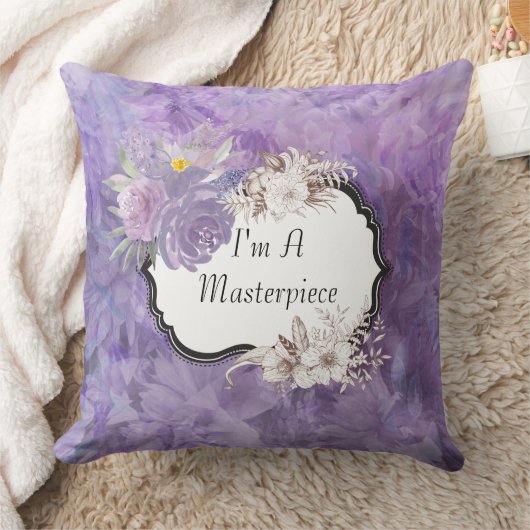 パープルメイブパッションフローラ最高傑作枕 クッション (ブランケット)