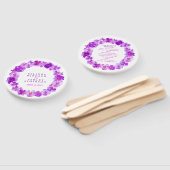 パープルメイブパンジー水彩結婚式プログラムファン ハンドファン (組立なし)