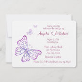 パープルメイブピンククラスガーデンバタフライ 招待状 (正面)