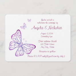 パープルメイブピンククラスガーデンバタフライ 招待状