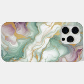 パープルメイブピンクグリーン金ゴールドマーブルアートパターン Case-Mate iPhoneケース (裏面 (横))