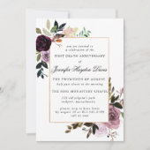 パープルメイブピンクフローラ一周忌 招待状 (正面)