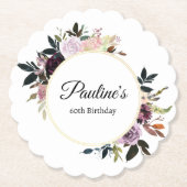 パープルメイヴバラフローラ60th誕生日パーティー ペーパーコースター (正面)