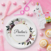 パープルメイヴバラフローラ70thバースデーパーティー ペーパープレート (パーティー)