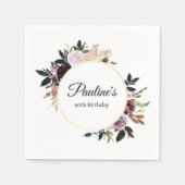 パープルメイヴバラフローラ90thバースデーパーティー スタンダードカクテルナプキン (正面)