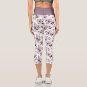 パープルメイヴフローラフラワーズヨガエクササイズ カプリレギンス (裏面)