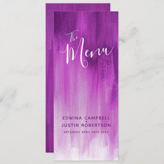 パープルメイヴモダンはアートのメ結婚ニューを採点 メニュー (正面/裏面)