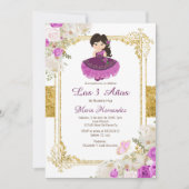 パープルメキシカンドレス第3誕生日1インビタシオン 招待状 (正面)