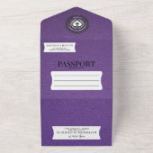 パープルメキシコ結婚パスポート オールインワン招待状 (外側)