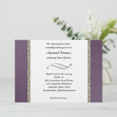 パープルメタリックとシルバーのディナー招待状 招待状 (スタンド正面)