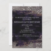 パープルメタリックフェイク金ゴールドVIPパーティの招待状 招待状 (裏面)