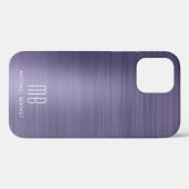 パープルメタリックモノグラム Case-Mate iPhoneケース iPhone 12ケース (裏面 (横))
