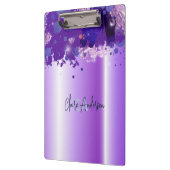 パープルメタリック芸術的ラグジュアリーシックモダングラム クリップボード (左)