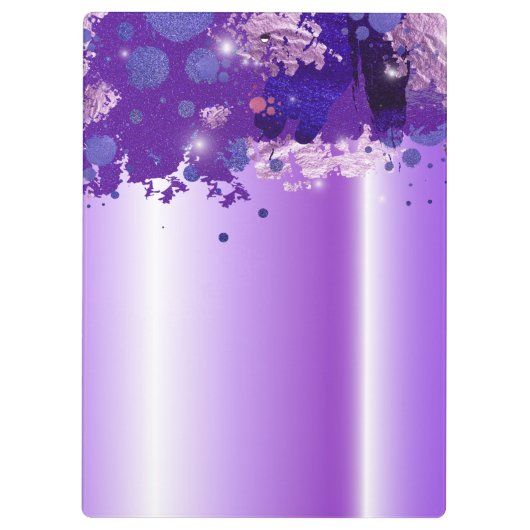 パープルメタリック芸術的ラグジュアリーシックモダングラム クリップボード (裏面)