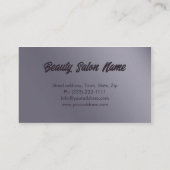 パープルメタルカーブヘアカットスタイリストカード 名刺 (裏面)