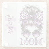 パープルメッシーバンママ妻ボス ガラスコースター (裏面)