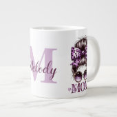 パープルメッシーバンママ妻ボス ジャンボコーヒーマグカップ (正面右)