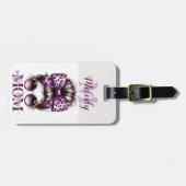 パープルメッシーバンママ妻ボス ラゲッジタグ (正面横)