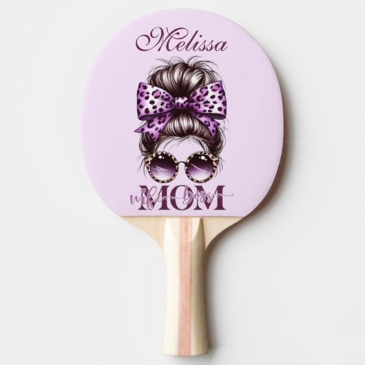 パープルメッシーバンママ妻ボス 卓球ラケット (正面)