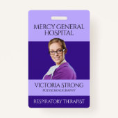 パープルメディカルセラピストカドゥセウス病院バッジ バッジ (正面)