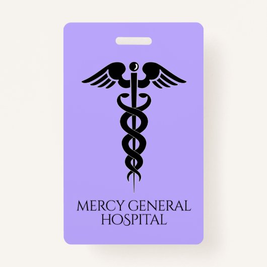パープルメディカルセラピストカドゥセウス病院バッジ バッジ (裏面)