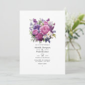 パープルメドレーフローラウィンターウェディング 招待状 (スタンド正面)