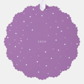 パープルメリーと結婚したフォトホリデー オーナメントカード (裏面)