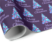 パープルメリークリスマスモダンツリー ラッピングペーパー (ロールコーナー)